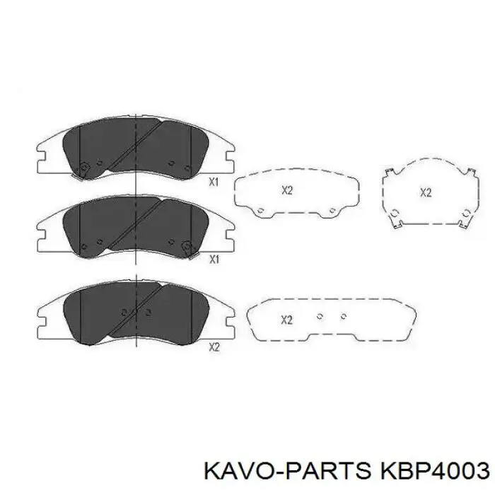 KBP-4003 Kavo Parts sapatas do freio dianteiras de disco