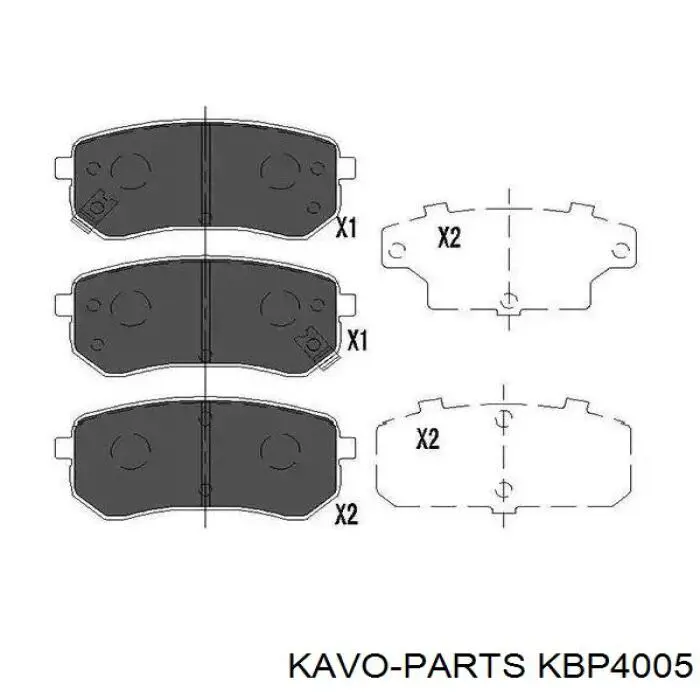 KBP-4005 Kavo Parts sapatas do freio traseiras de disco