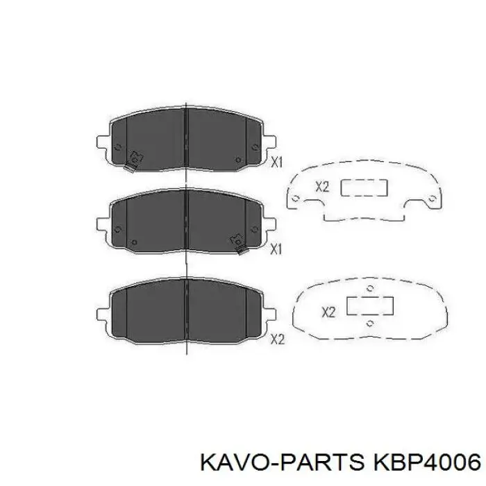 KBP-4006 Kavo Parts sapatas do freio dianteiras de disco