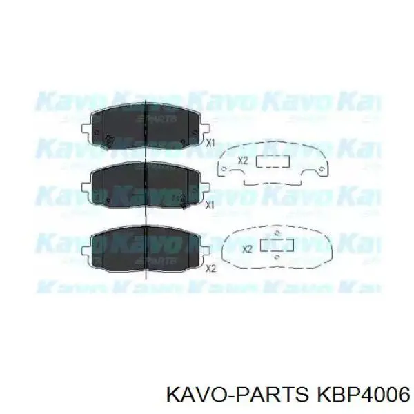 Pastillas de freno delanteras KBP4006 Kavo Parts