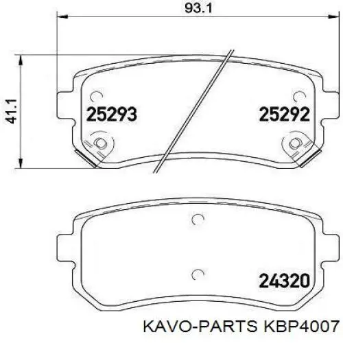 Задние тормозные колодки KBP4007 Kavo Parts