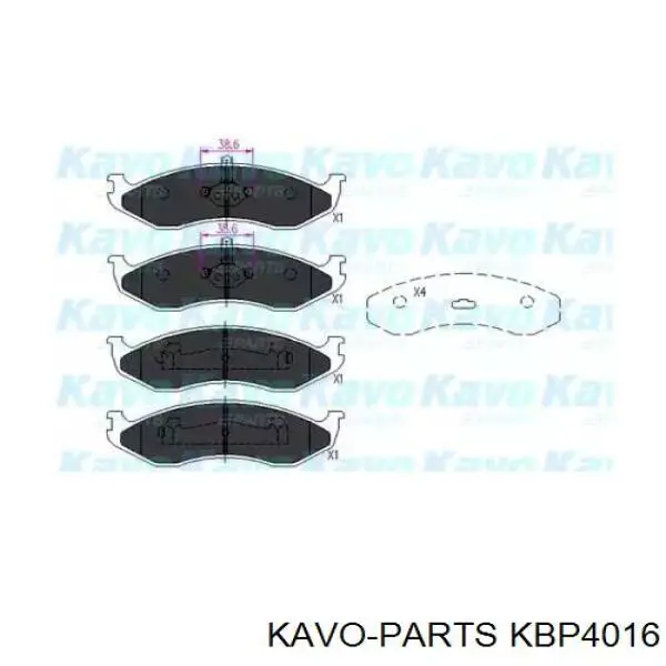 KBP-4016 Kavo Parts колодки тормозные передние дисковые