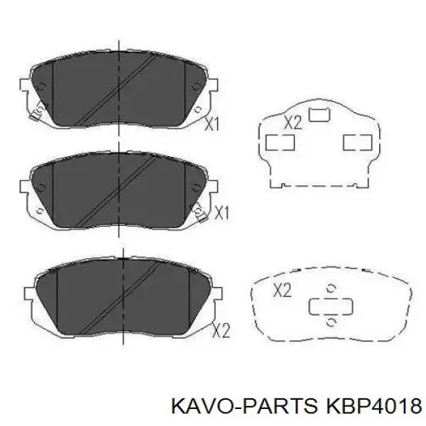 Передние тормозные колодки KBP4018 Kavo Parts