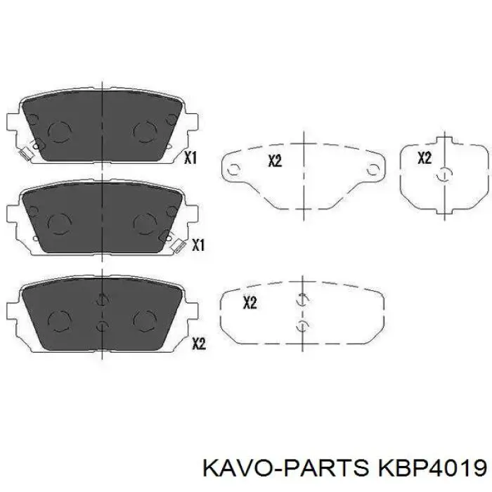 KBP-4019 Kavo Parts sapatas do freio traseiras de disco