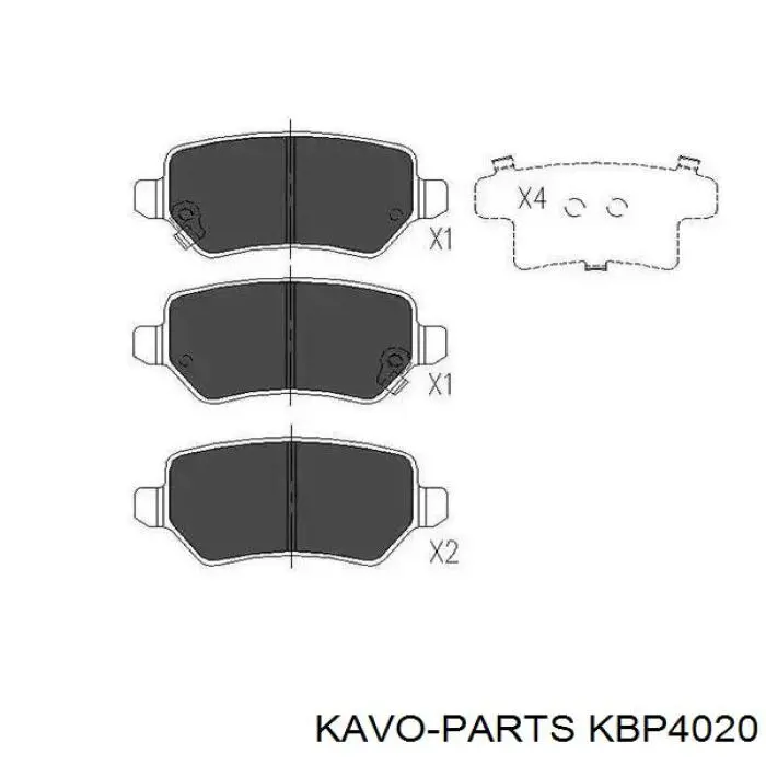 KBP-4020 Kavo Parts задние тормозные колодки