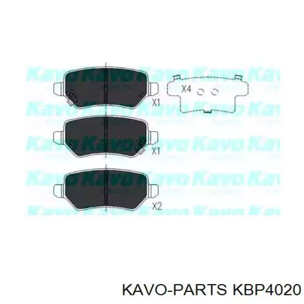 Pastillas de freno traseras KBP4020 Kavo Parts