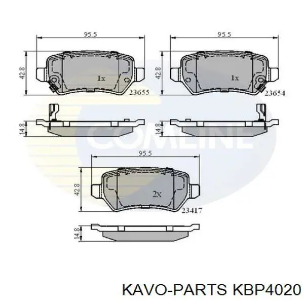 KBP4020 Kavo Parts Колодки тормозные дисковые комплект
