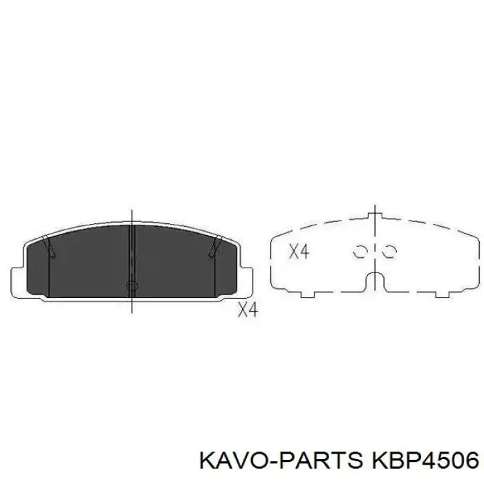 KBP-4506 Kavo Parts sapatas do freio traseiras de disco