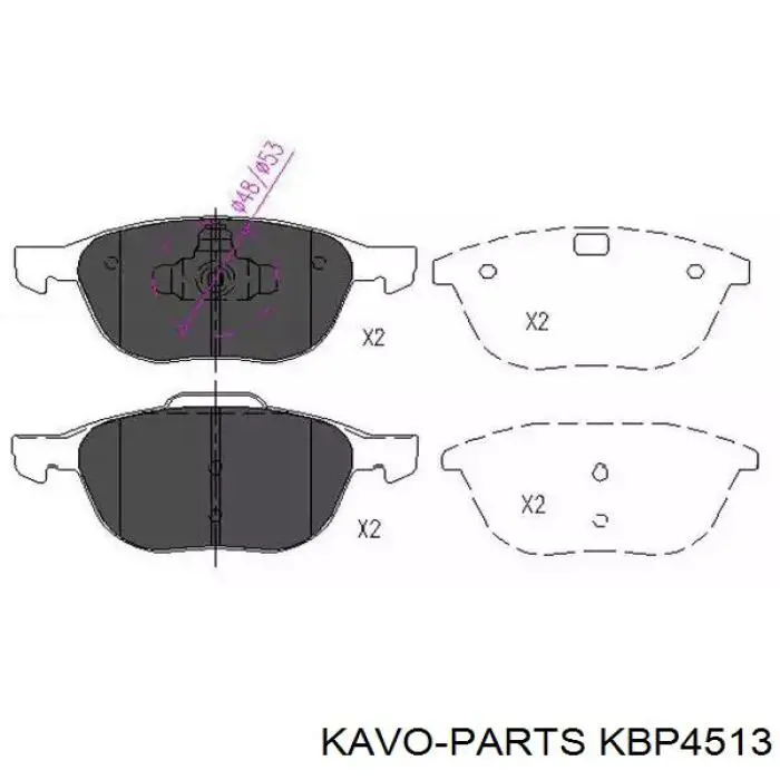 Передние тормозные колодки KBP4513 Kavo Parts