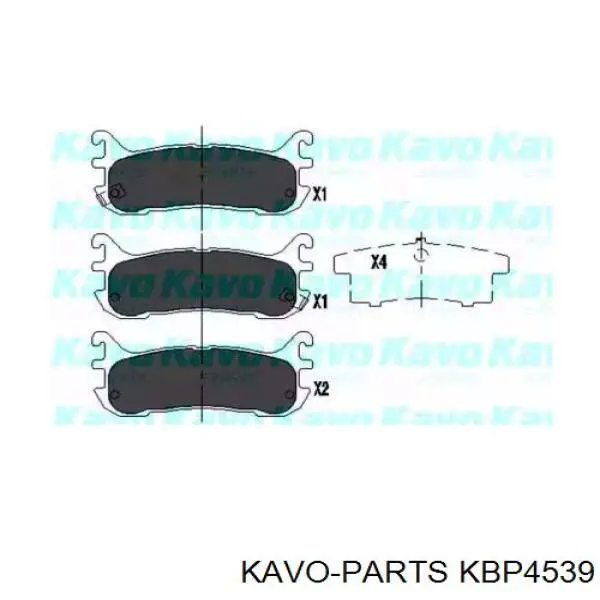 Задние тормозные колодки KBP4539 Kavo Parts