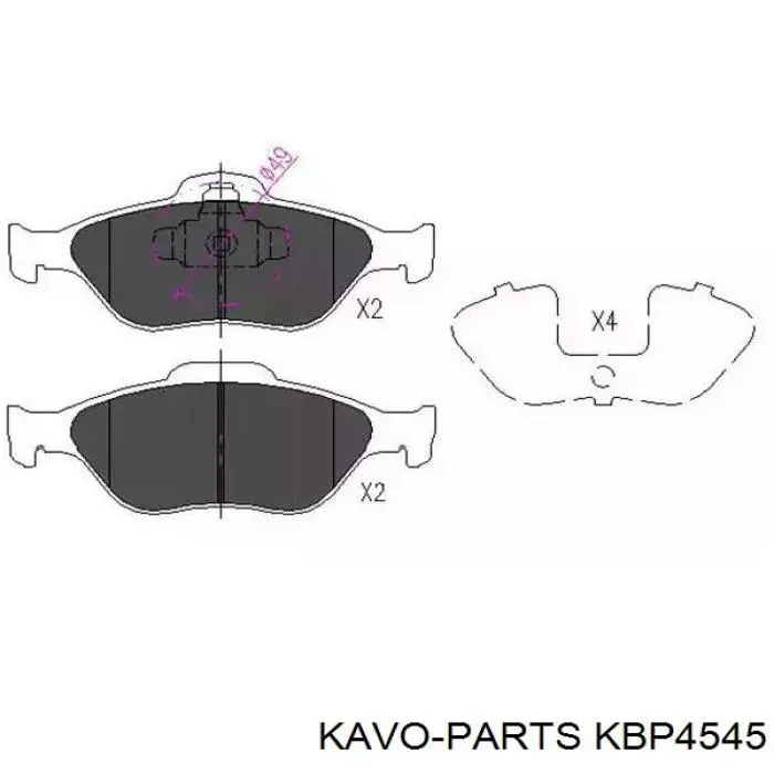 Колодки тормозные передние дисковые Kavo Parts KBP4545