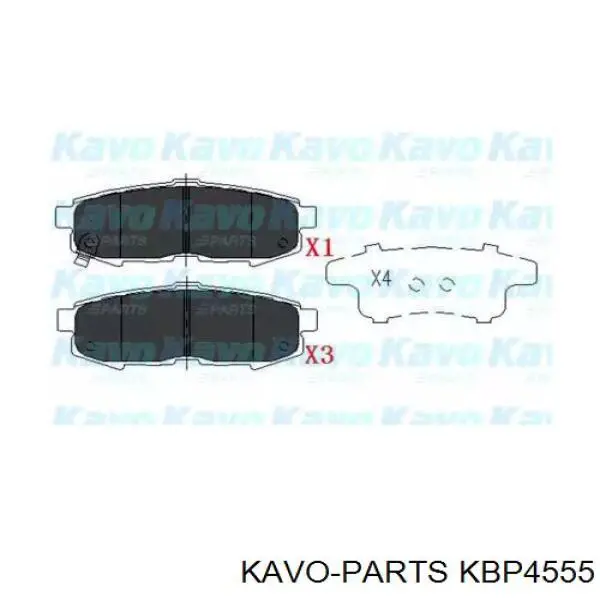 Задние тормозные колодки KBP4555 Kavo Parts