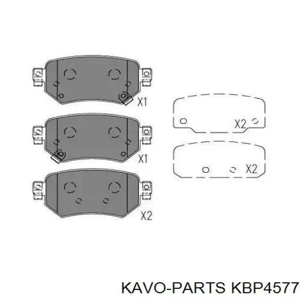 KBP-4577 Kavo Parts sapatas do freio traseiras de disco