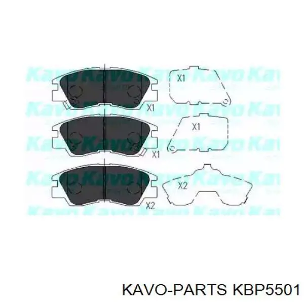 Передние тормозные колодки KBP5501 Kavo Parts