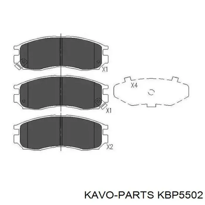 KBP-5502 Kavo Parts sapatas do freio dianteiras de disco