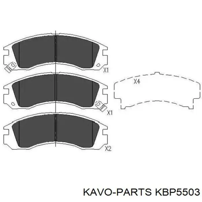 KBP-5503 Kavo Parts sapatas do freio dianteiras de disco