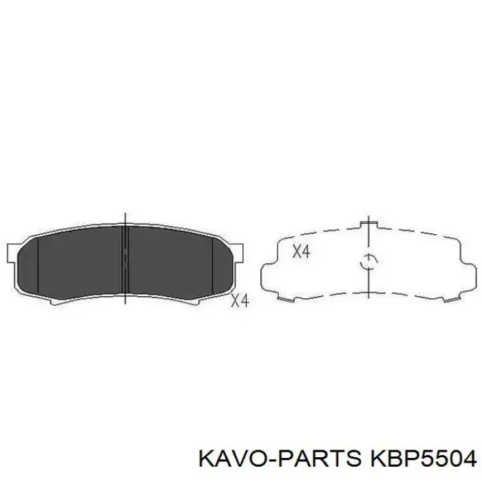 Купить KBP5504 Kavo Parts Колодки тормозные задние, дисковые