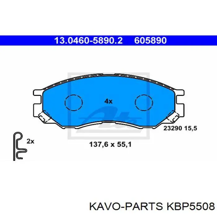 Колодки Kavo Parts KBP5508 цена, от 27.15 USD