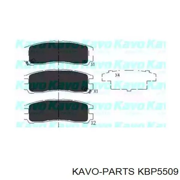 Pastillas de freno traseras KBP5509 Kavo Parts