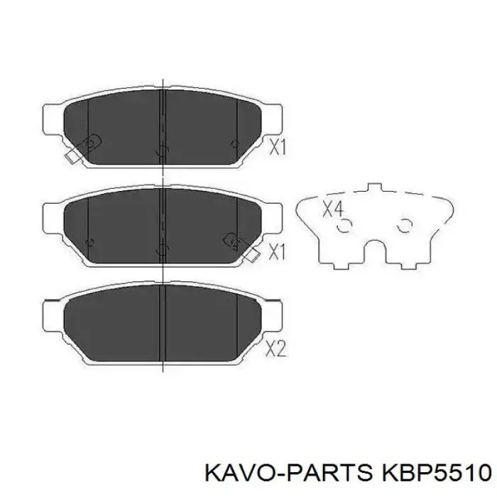 KBP-5510 Kavo Parts колодки тормозные задние дисковые