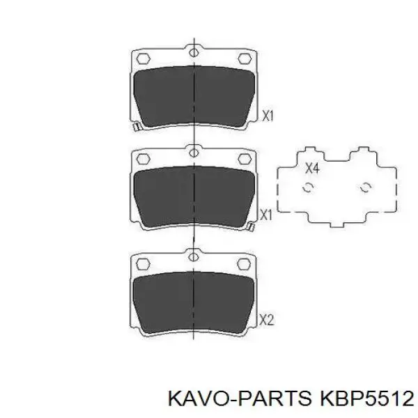 Колодки тормозные задние дисковые Kavo Parts KBP5512