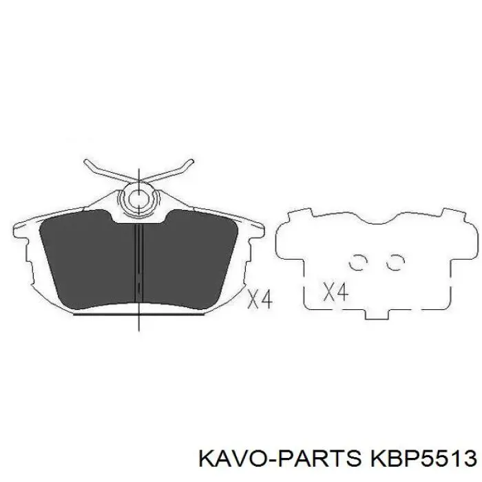 KBP-5513 Kavo Parts задние тормозные колодки