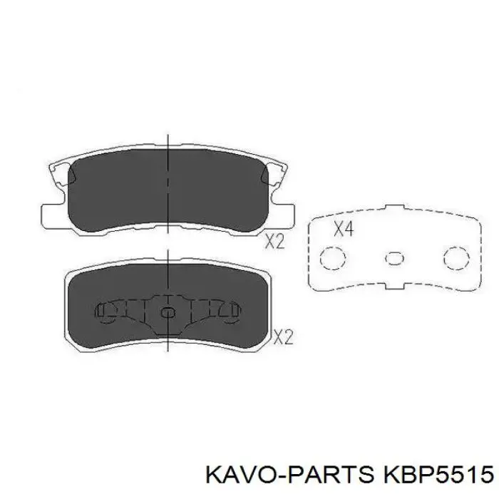 KBP-5515 Kavo Parts sapatas do freio traseiras de disco