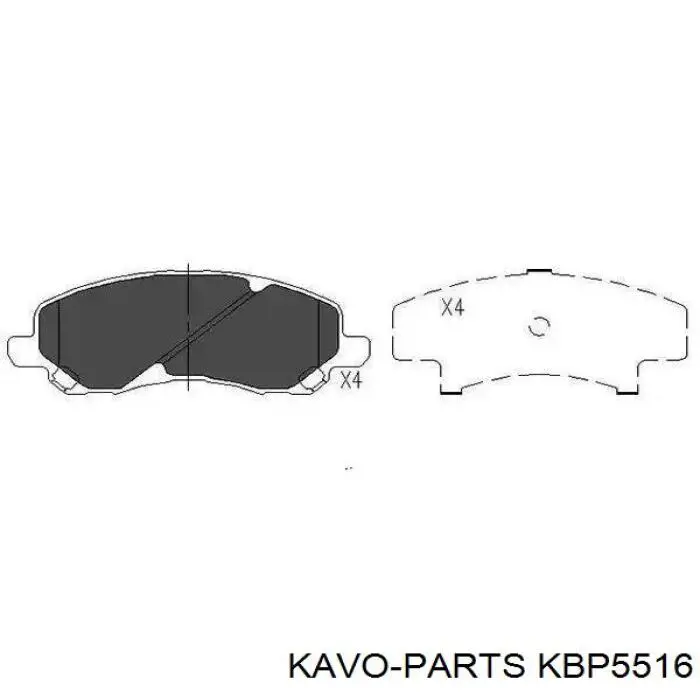 Передние тормозные колодки KBP5516 Kavo Parts