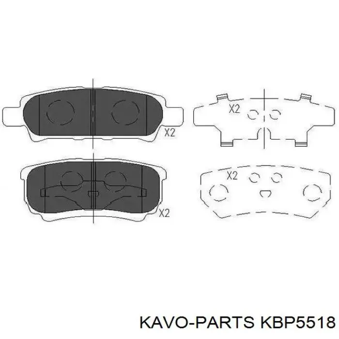 Колодки тормозные задние дисковые Kavo Parts KBP5518
