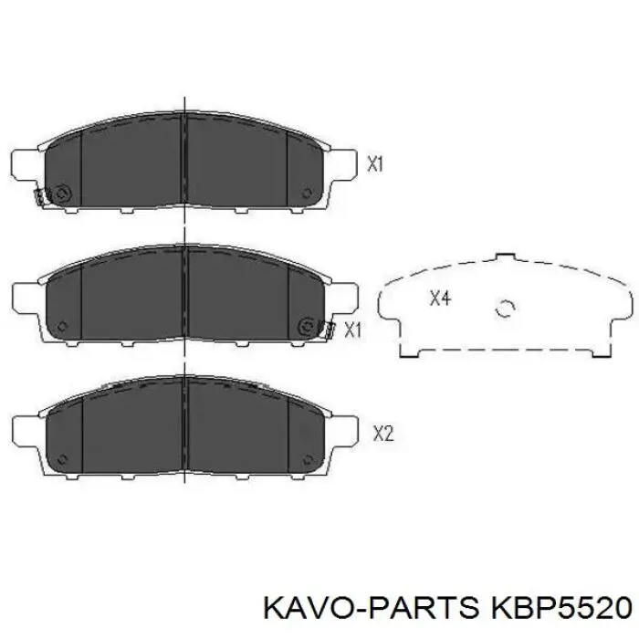 KBP5520 Kavo Parts sapatas do freio dianteiras de disco