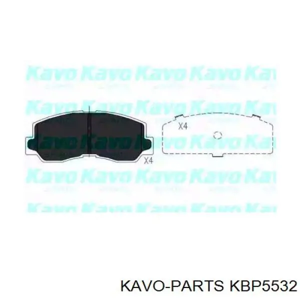 Передние тормозные колодки KBP5532 Kavo Parts