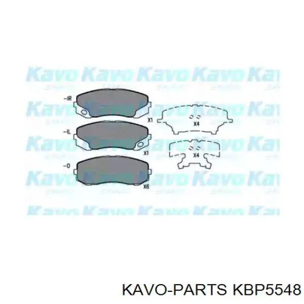 Передние тормозные колодки KBP5548 Kavo Parts