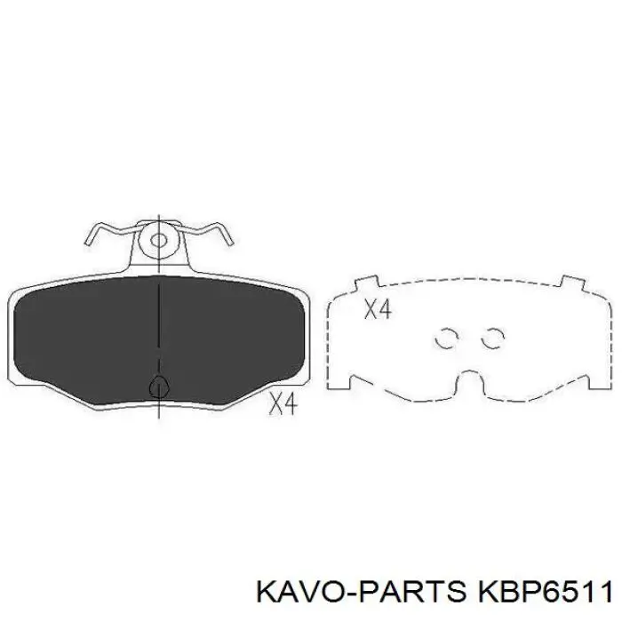 KBP-6511 Kavo Parts sapatas do freio traseiras de disco