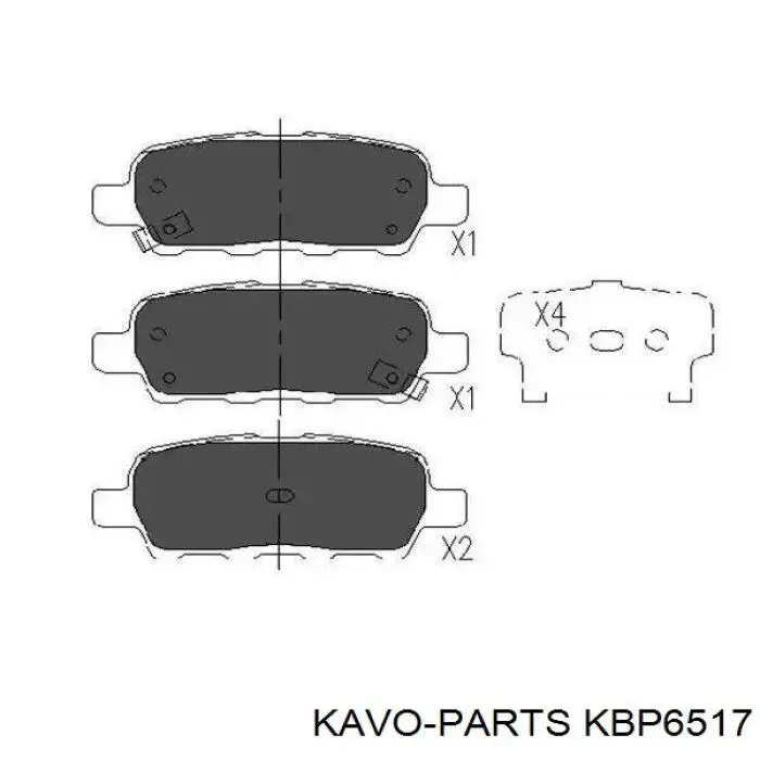 Колодки тормозные задние дисковые Kavo Parts KBP6517
