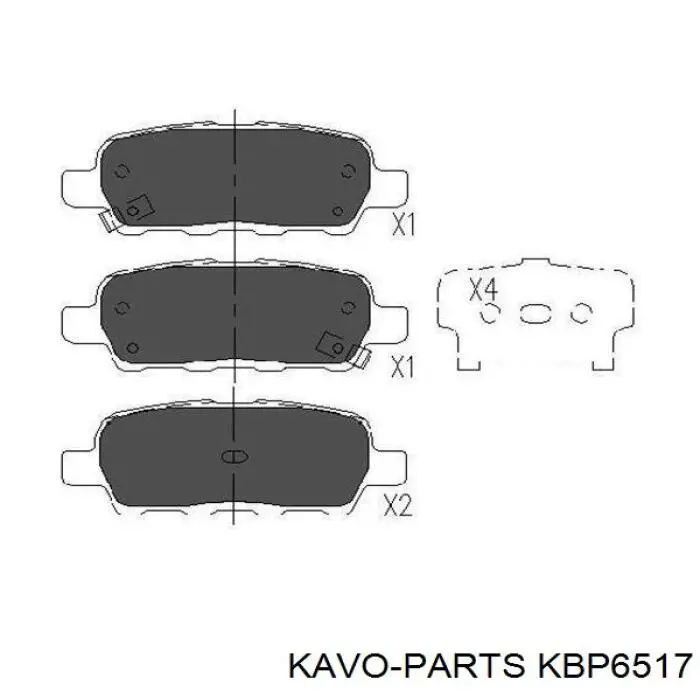 Колодки гальмові задні, дискові KBP6517 Kavo Parts