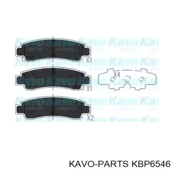 KBP-6546 Kavo Parts колодки тормозные задние дисковые
