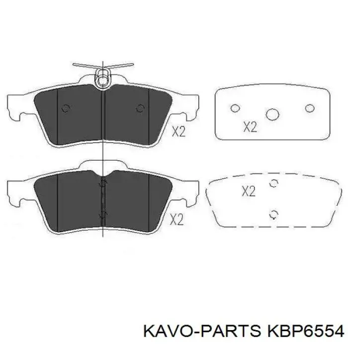 Задние тормозные колодки KBP6554 Kavo Parts