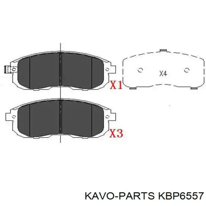 Передние тормозные колодки KBP6557 Kavo Parts