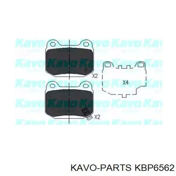 Колодки тормозные задние дисковые KAVO PARTS KBP6562