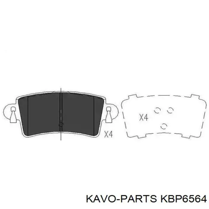 Задние тормозные колодки KBP6564 Kavo Parts