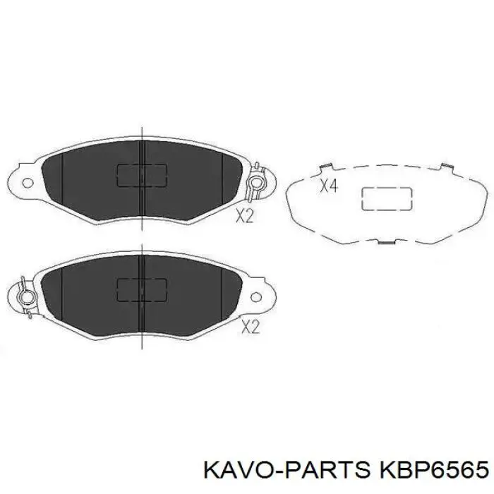 KBP6565 Kavo Parts sapatas do freio dianteiras de disco