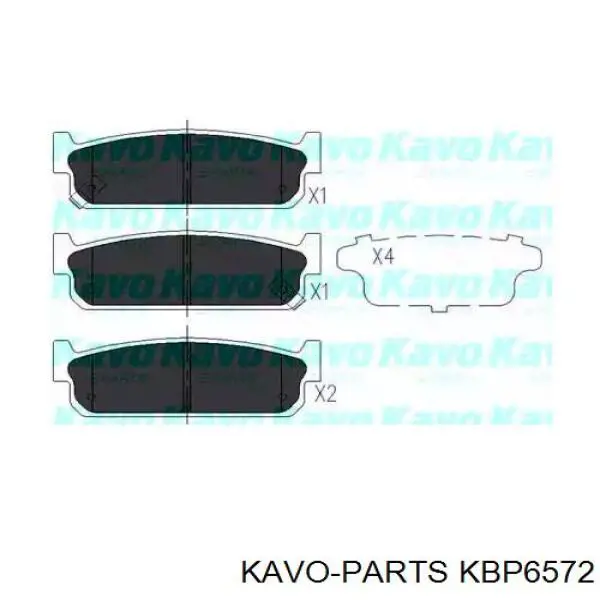 Задние тормозные колодки KBP6572 Kavo Parts