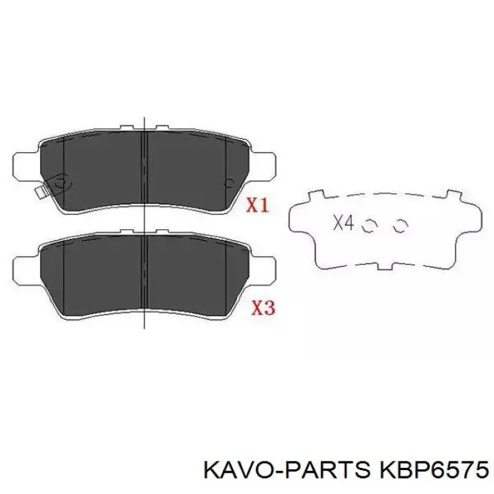 KBP-6575 Kavo Parts задние тормозные колодки