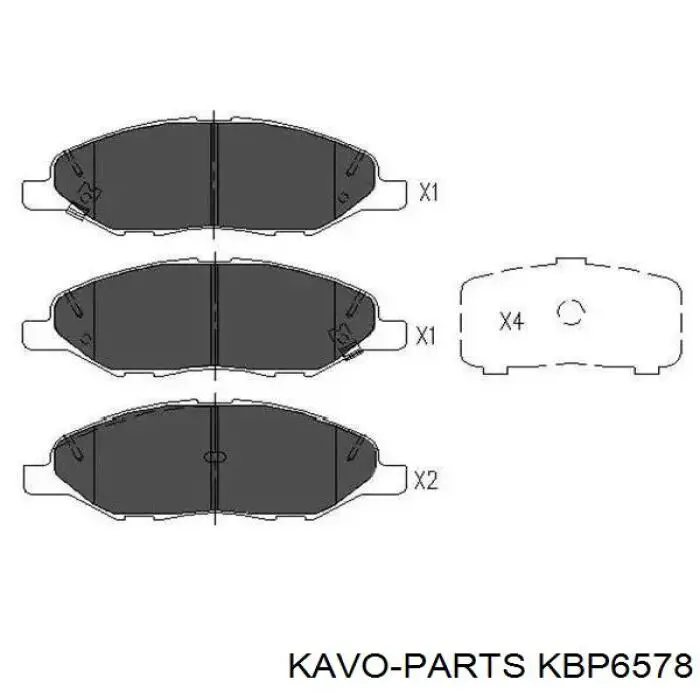 Передние тормозные колодки KBP6578 Kavo Parts