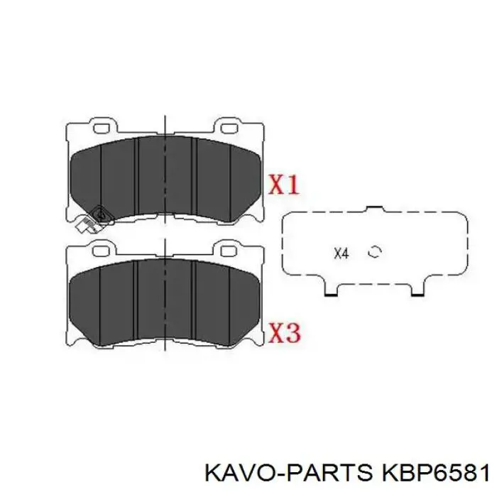 Передние тормозные колодки KBP6581 Kavo Parts