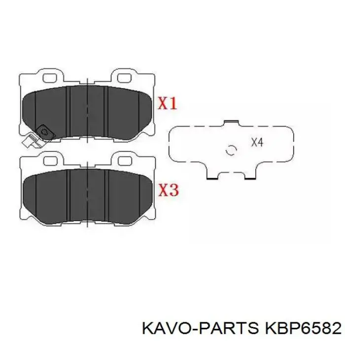 Задние тормозные колодки KBP6582 Kavo Parts