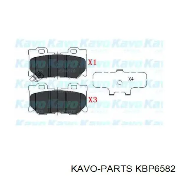 Задние дисковые колодки Kavo Parts KBP6582