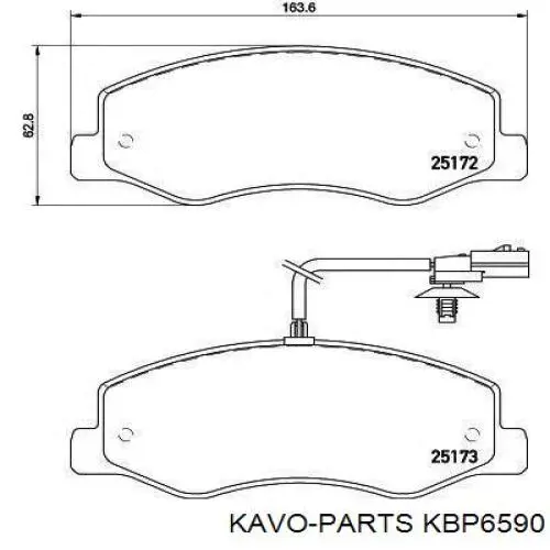 Колодки дисковые  Kavo Parts KBP6590 цена, от 20.77 USD