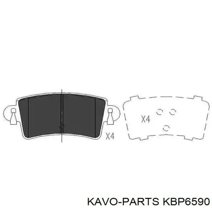 Купить KBP6590 Kavo Parts Колодки тормозные задние, дисковые