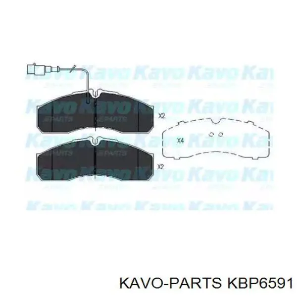 Задние тормозные колодки KBP6591 Kavo Parts